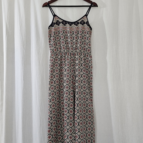 Millibon Pants - Millibon Wide Leg Jumpsuit in Black & Orange Print Women’s Size S